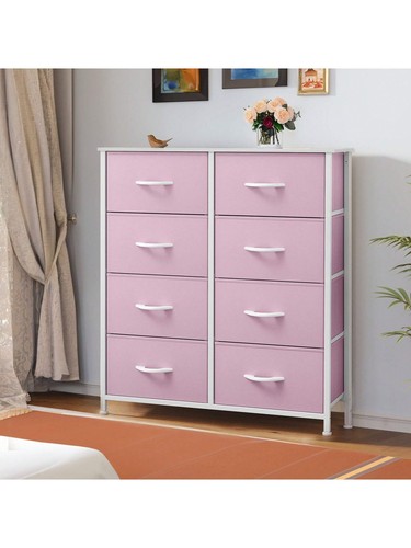 Homnibu Fabric Dresser For Bedroom, Tall Storage Dresser With 8 Drawers