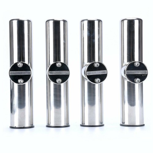 4Pack Boat Stainless Steel Clamp On Fishing Pole Rod Holder For Rails 7/8" to 1" - Picture 2 of 11