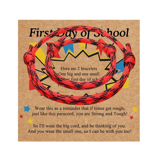 First Day Of School Bracelet Set For 2, Matching Mommy And Me Mother Son/Daughte