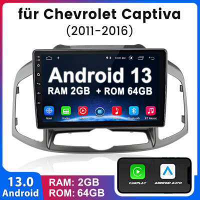 Für Chevrolet Captiva 2011-2016 Android13 Carplay Autoradio GPS NAVI WIFI 2+64GB