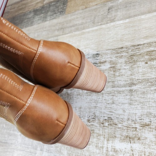 Dolce Vita Nakeeta Womens Western Boots Sz 9.5 Tan Block Heel Almond Toe Bootie - Picture 7 of 11
