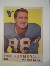 1959 PAT SUMMERALL #41 TOPPS FOOTBALL CARD - OFC-B