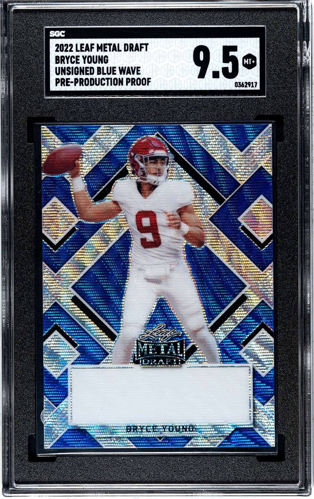 2022 Leaf Metal Draft 1/1 Bryce Young #BA-BY1 Pre Production Proof SGC 9.5