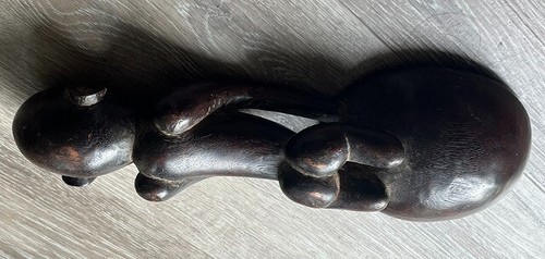 Antique Hand Carved Wooden Figurals Male & Female African Serving Fork & Spoon - Picture 11 of 17