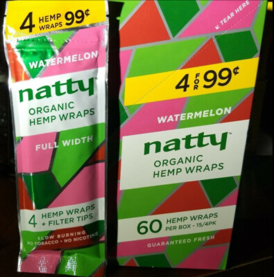 Natty Organic Herbal Flavored Papers Wraps Watermelon 5/4ct packs