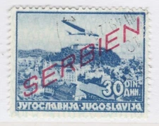 DEUTSCHE BESETZUNG SERBIEN German Occupation SERBIA 1941 30d Used A27P34F24109
