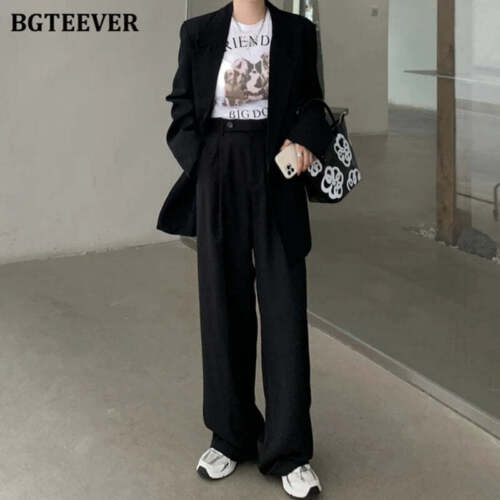 2021 Loose Women's 2-Piece Blazer Set Pant Suits - Picture 8 of 9