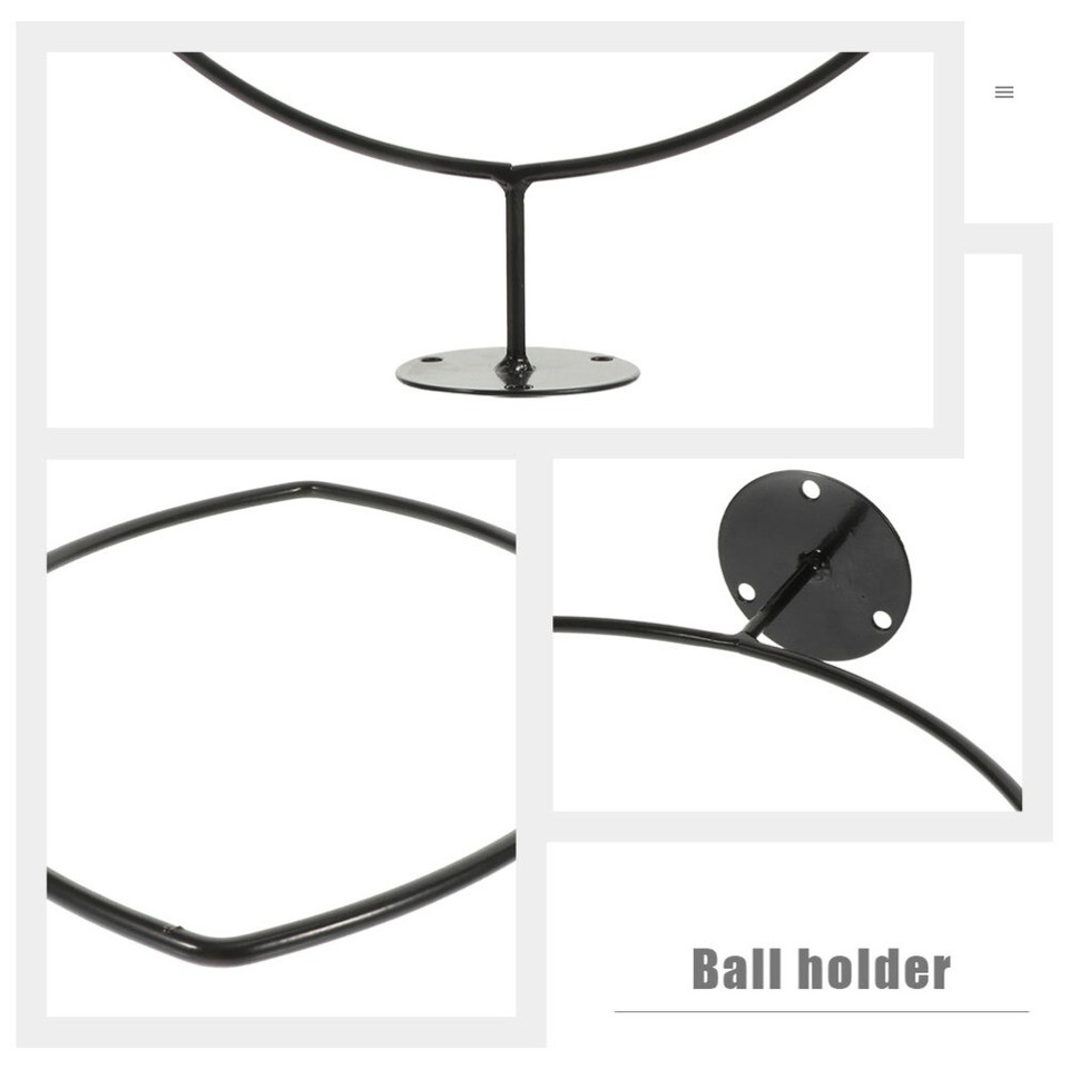 2 Pcs Excercise Workout Ball Football Stand Wall Mount Hat Rack Fitness
