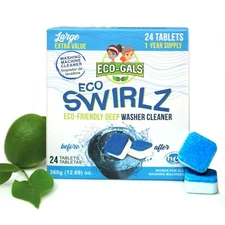 New Eco-Gals Eco Swirlz Washing Machine Cleaner, 24 Count