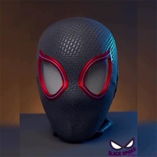 Spiderman Miles Morales Helmet Cosplay Wearable Mask Remote Eyes Upgraded