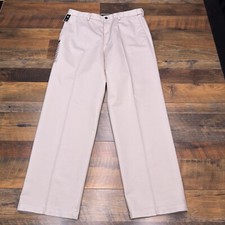 Haggar Work To Weekend Khaki Pants Mens 34x30 Beige Classic Fit New