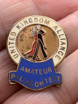 Vintage United Kingdom Alliance Amateur Ballsaal Test Tanz Emaille Abzeichen