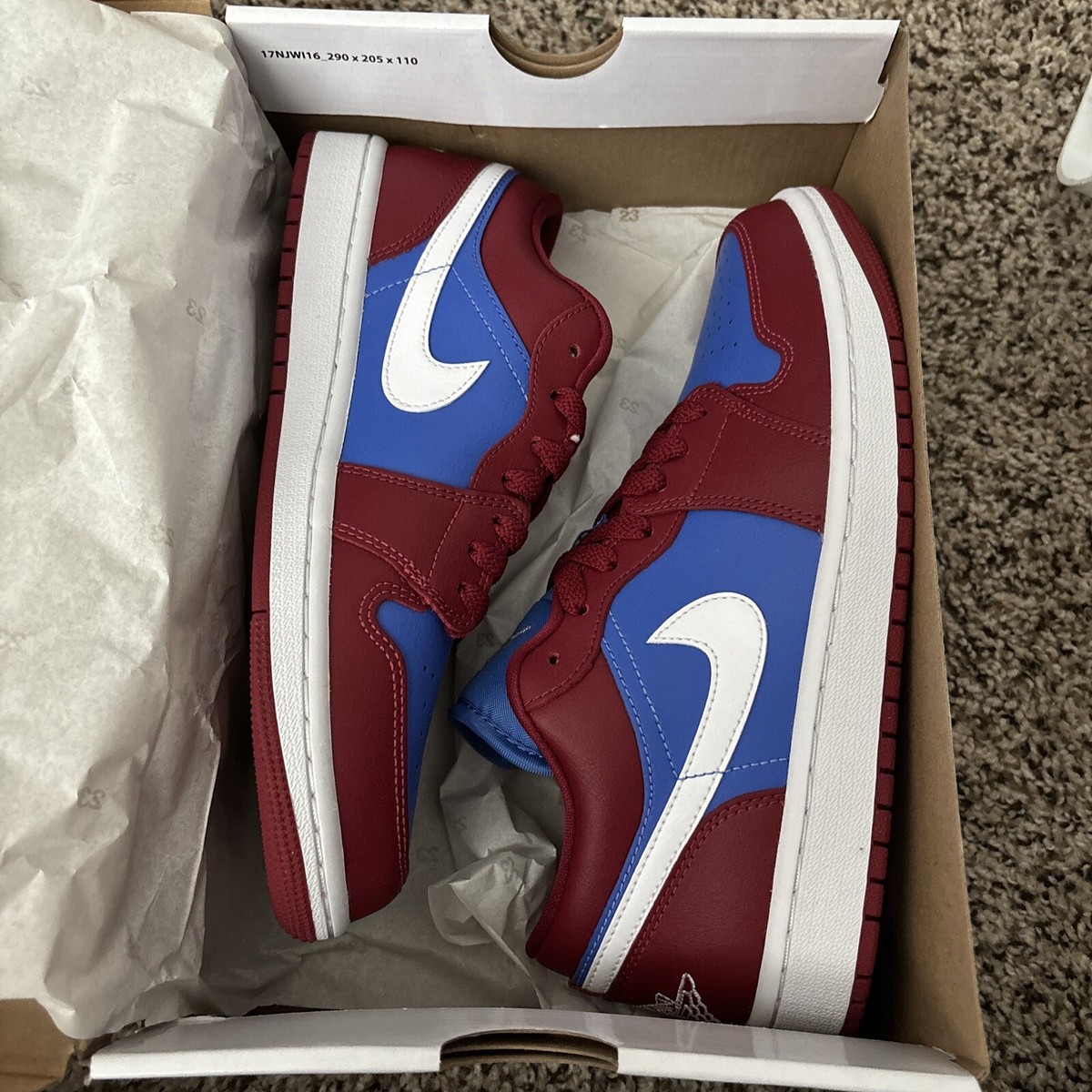 Pomegranate Red and Blue Jordan 1 Low Air Jordan 1 Low Pomegranate Blue Women main image 4