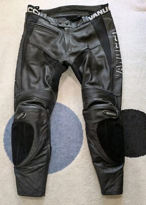 Vanucci Leather Motorcycle Pants Armored 36x28 Keptotec Scotchlite