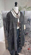La Bass Linen Shirt Dress Tunic Jacket Lagenlook Steampunk Boho Osfa 16 18 20 22