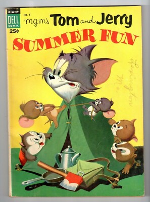 Dell Giant TOM AND JERRY SUMMER FUN #1 - FN July 1954 vintage comic