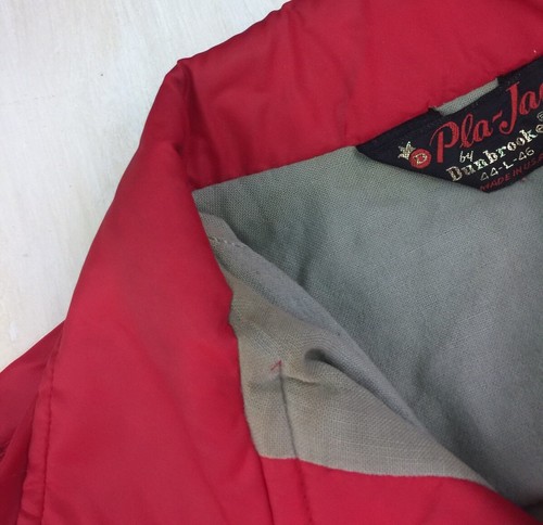 HIS & HER JACKETS - Vtg 70s Red Nylon Stadium Jacket, Frank & Hildegard, L-XL - Picture 3 of 9