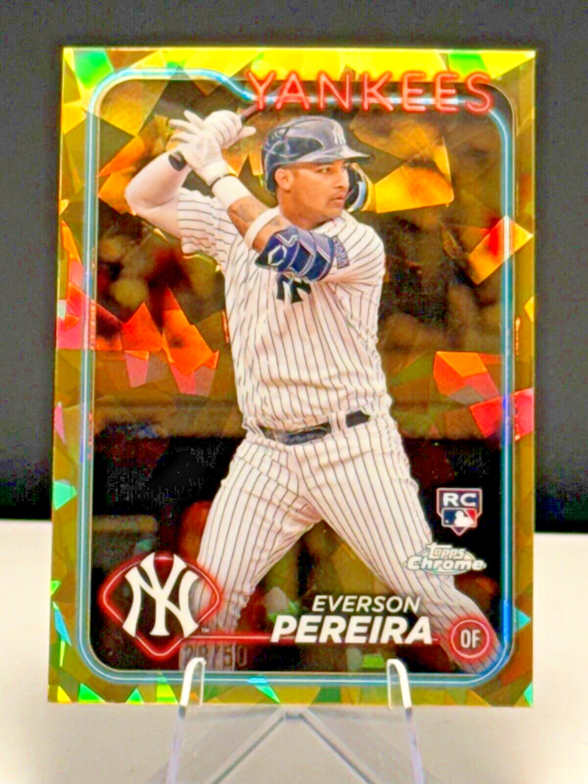 2024 Topps Chrome Sapphire Everson Pereira Gold RC #21/50 New York Yankees