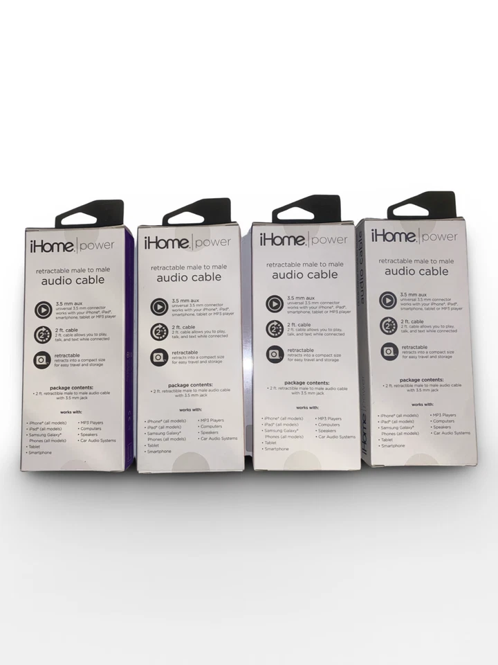 Cable de audio retráctil macho a macho IHome Power (mensaje para oferta al por mayor) Foto 2 de 3