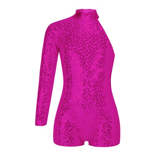 DE Gymnastikanzug Kinder Mädchen Glänzende Turnanzug Trikot Langarm Jumpsuit - 第 42/56 張圖片
