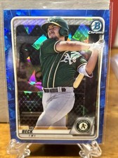 2020 Bowman Chrome Sapphire Austin Beck #BCP-16 Oakland Athletics