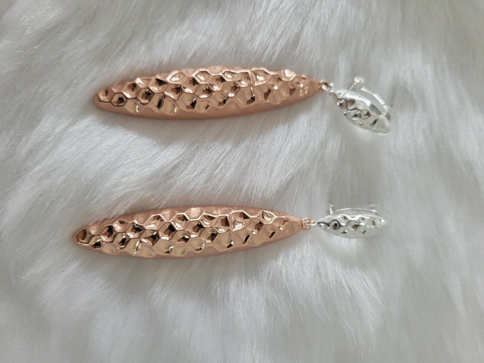 Two Tone Dangling Bronze and Silver Viennios Earrings Fashion Earrings