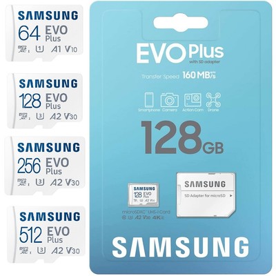 Micro SD Karte 64 128 256 512 GB Speicherkarte Adapter Samsung Evo Plus 2024
