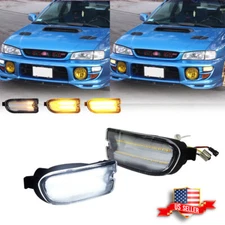 Clear Sequential Switchback LED Front Signal Lights For 1999-2001 Subaru Impreza