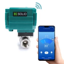U.S. Solid Smart Motorized Ball Valve 1/2in SS USB Connection Wifi Shutoff