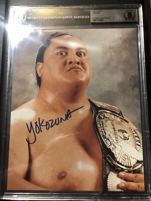 ミュージシャン wwfYOKOZUNA autograph wwf wwe yokozuna signed auto autograph BAS Beckett Slabbed 8x10