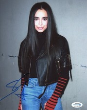 Sofia Carson Sexy Purple Hearts Autographed Signed 8x10 Photo ACOA
