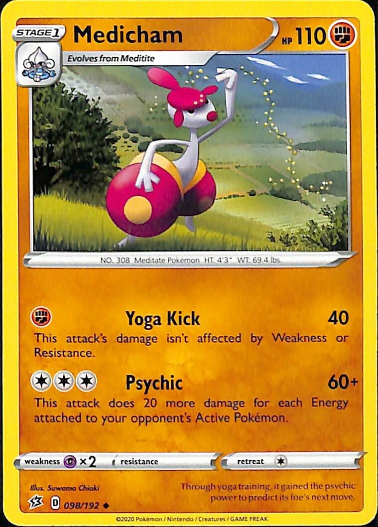 98/192 Medicham - Rebel Clash - Uncommon Pokemon TCG Card