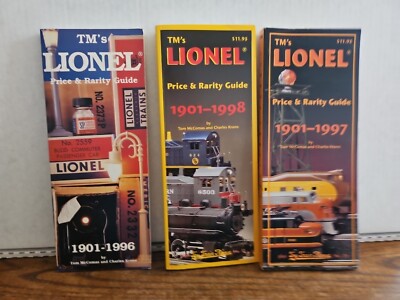 Lot Of 3 TM's Lionel Price and Rarity Guide 1901-1996, 1901-1997 & 1901-1998