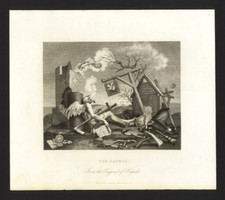 LOTTO DI 5 INCISIONI  di HOGARTH , 1840 + passepartout