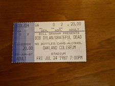 BOB DYLAN GRATEFUL DEAD JULY 24 1987 Oakland Coliseum ticket stub VINTAGE RARE