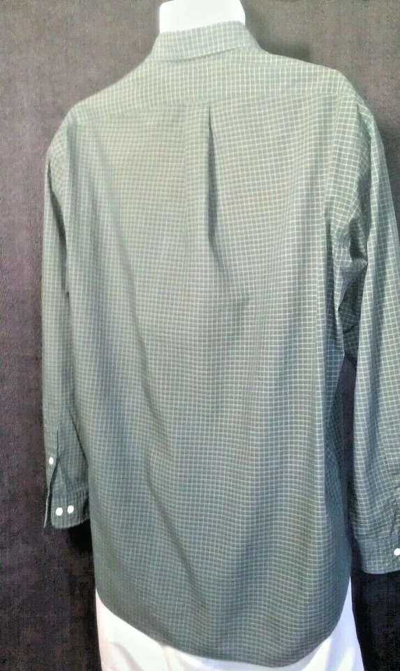 Camisa de vestir Ralph Lauren Yarmouth verde a cuadros de algodón TALLA 16 - 34/35 USADA EN EXCELENTE ESTADO Foto 4 de 4
