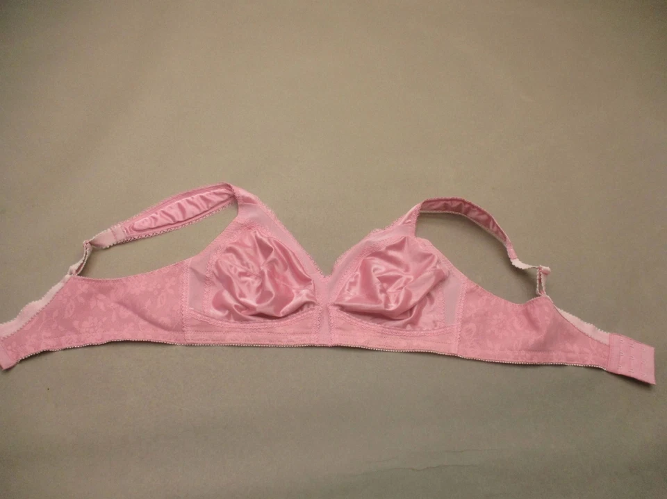40B Playtex 18Hour Women Pink Unlined Wireless Wide Strap Back Close Demi Bra 9F - Image 3 of 4