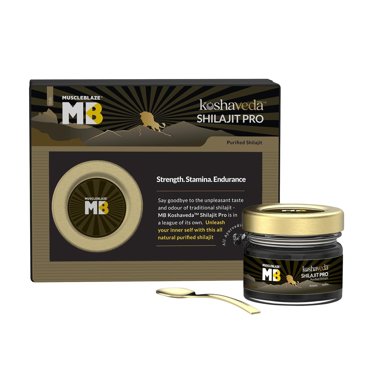 l carnitine and shilajit together Koshaveda Shilajit Pro by MuscleBlaze, 20 g Shilajit Resin, for Strength, Stamin
