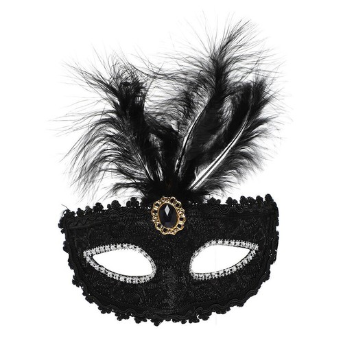 Masquerade Feather Venetian Mask Fancy Dress Party Theme Ball Eye Mask Party 1PC - Picture 8 of 22