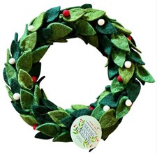 TRADER JOES Handcraft Felted Wool XMAS HOLIDAY WREATH 2024 Nepal NEW w TAG NWT