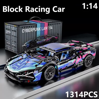 Technical Building Blocks Cyberpunk Racing Car Static Model Or Remote Control