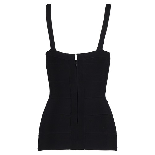 Herve Leger Square Neck Bandage Top In Rayon Women Black Xs - Picture 3 of 6