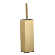 Standing Toilet Brush and Holder Brushed Gold Aluminium Toilet Bowl Cleaner B...