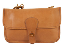 Vintage Coach Turn Lock Leather Twin Clutch Crossbody Bag