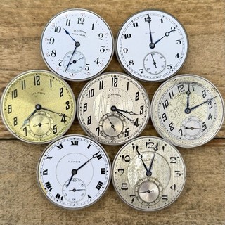 12s Illinois Pocket Watch Movements Grade 404 405 17 Jewels Adjusted