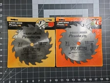 2 Black & Decker 77-717 Piranha 7-1/4", 18 Carbide Teeth Circular Saw Blade NOS