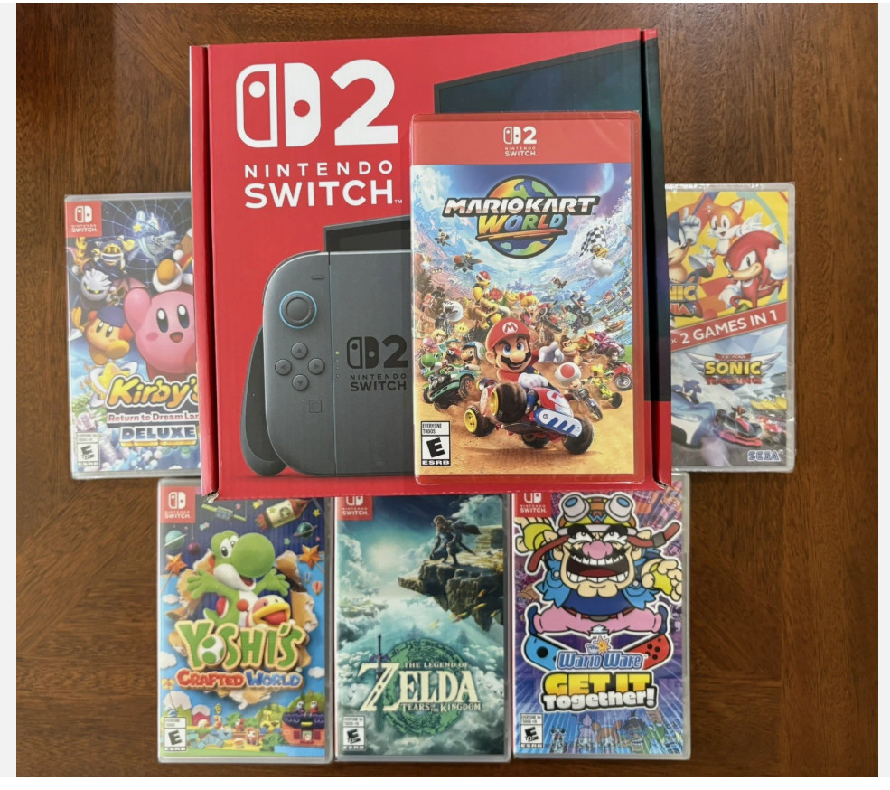 SALE Nintendo Switch 2 Console Mario Kart World 6 (7) Game Bundle Factory Sealed