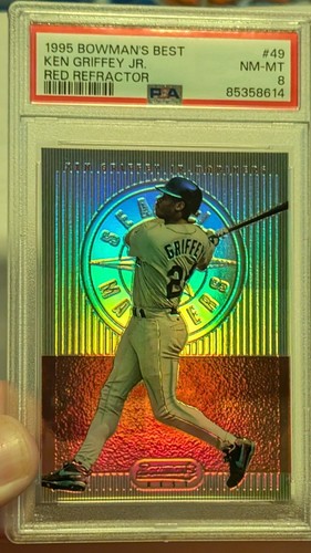 1995 Bowman's Best Red Refractor Ken Griffey Jr PSA 8 #49 SP RARE HOF 🐐💯!!!!