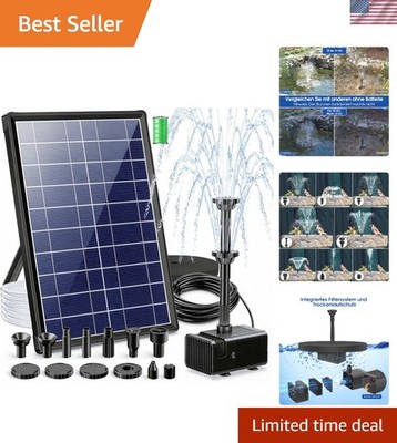Billing Solar Springbrunnen für außen mit 3600mAh Akku, 7,5 W Solarbrunnen fü...