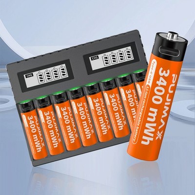 AA AAA Wiederaufladbare Lithium-Batterien Akku 1.5V / Ladegerät Lot